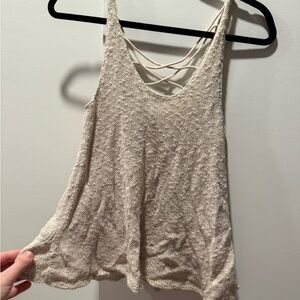 Women's Cream Knit Tank Top